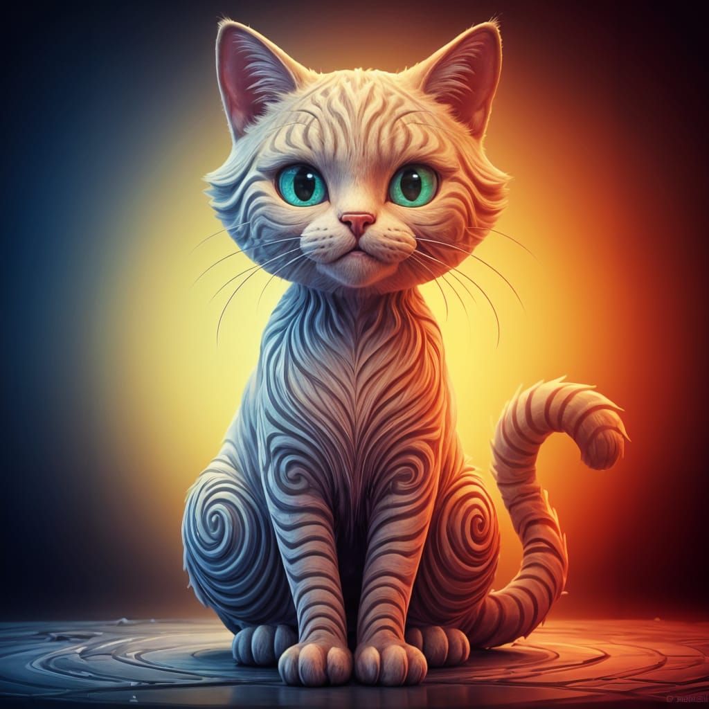 Ice Cream Cat: Pixar-Style 3D Digital Art
