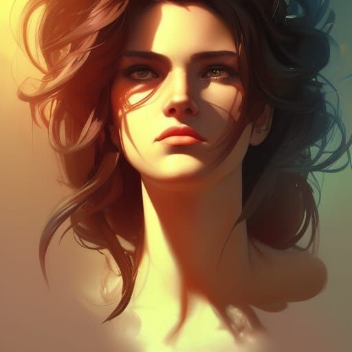 Detailed Portrait in Style of Artgerm and Mucha