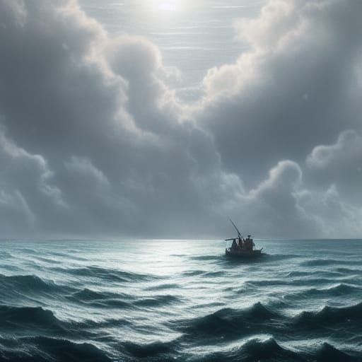 Dramatic Digital Painting: The Old Man and the Ocean