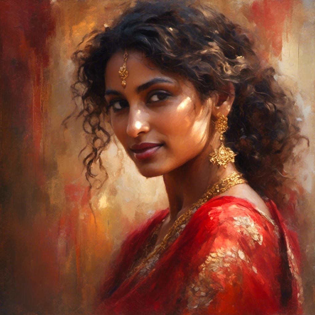 Bollywood Portrait of an Indian Model in Sari