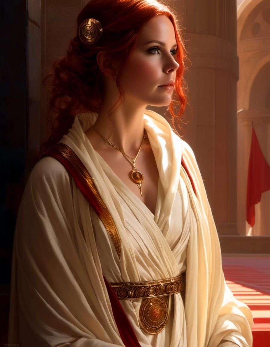 Red-Haired Jedi Portrait in Rococo Style