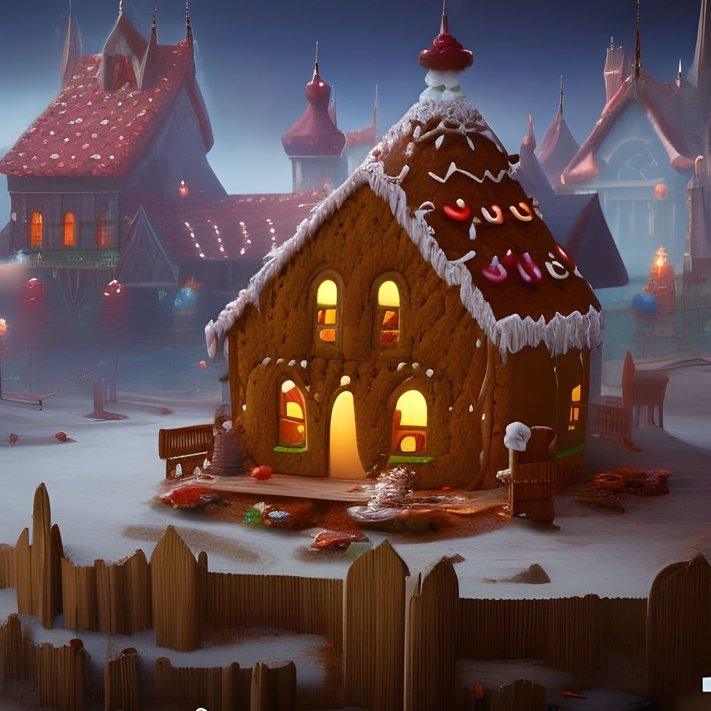 Fantastical Gingerbread House Concept Art
