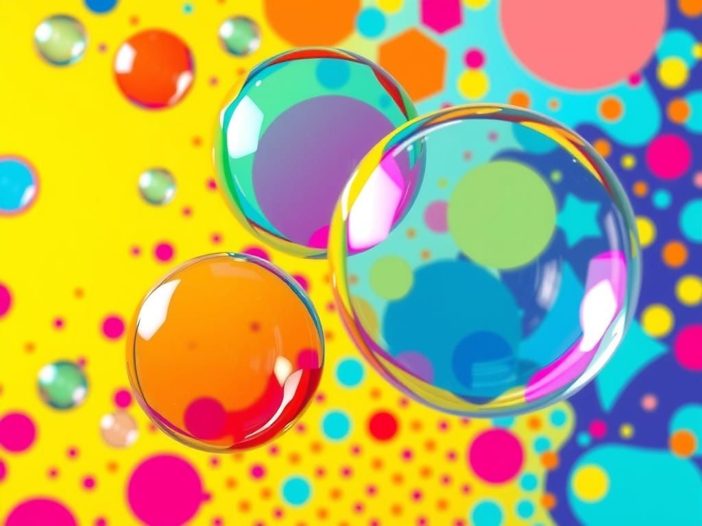 Colorful Bubbles in Pop Art Style