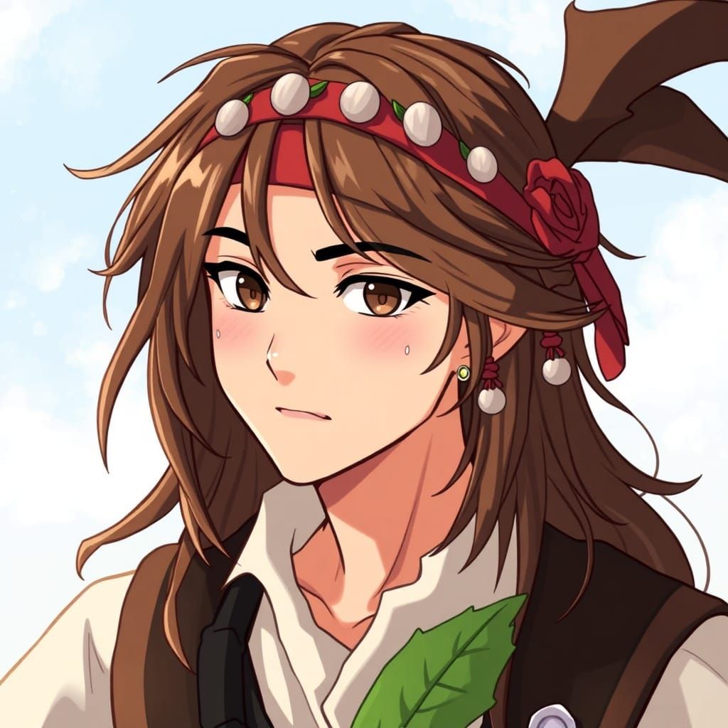 Pirate OC Yuto with Plant Outfit