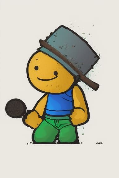 Boy with Pot Hat: Detailed Matte Painting