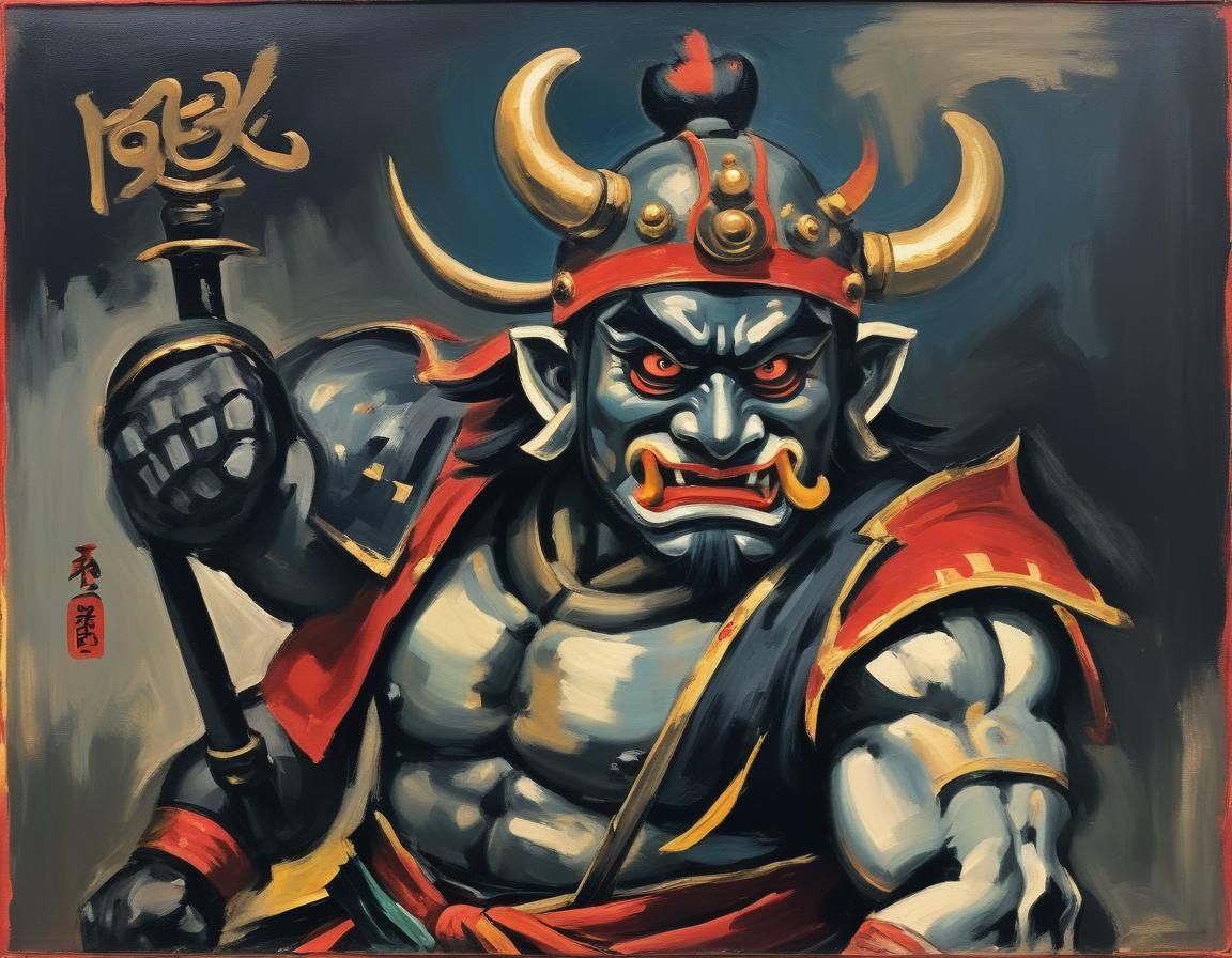 Wind and Thunder Gods in Expressionist Style