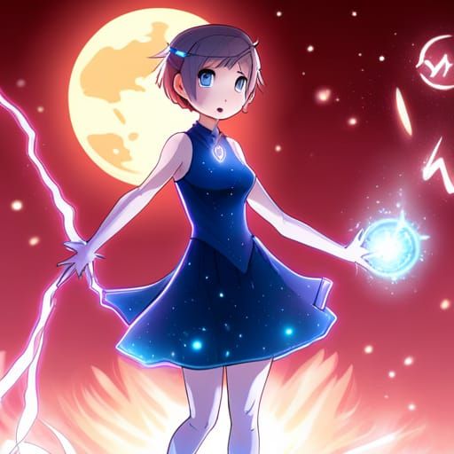 Electric Ice Goddess Under Moonlight