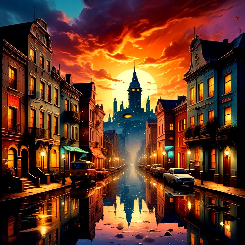 Abstract Night and Day AI Art