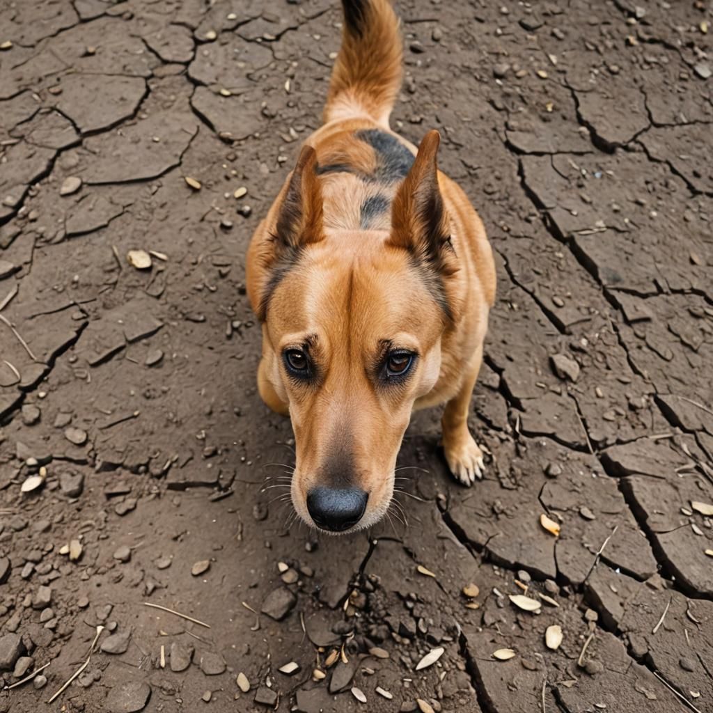 Dog Sniffing Ground: Close-up Photo