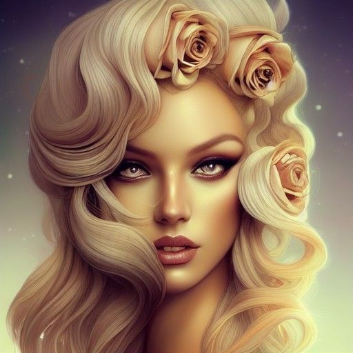 Androgynous Blonde Goddess Portrait in Winter Colors