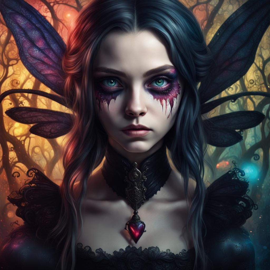 Sinister Dark Fairy Tale in Hyperrealistic Style