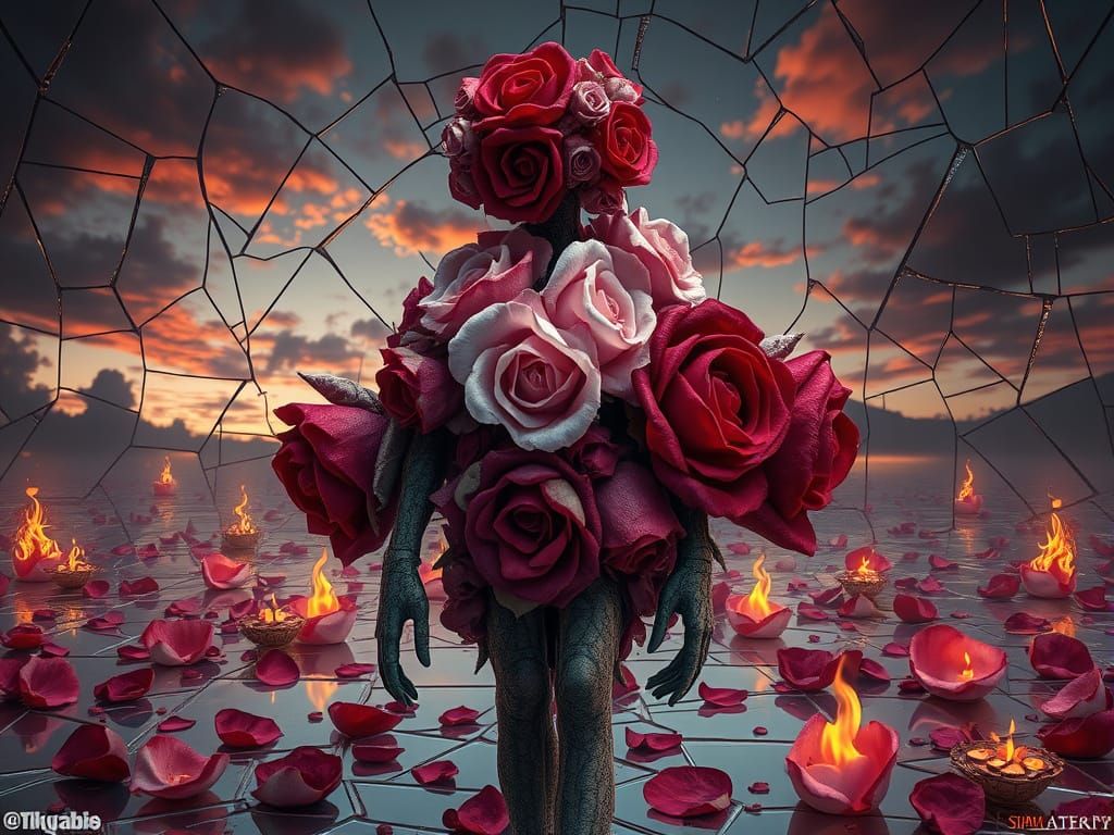 Ethereal Rose Entity in Dreamscape