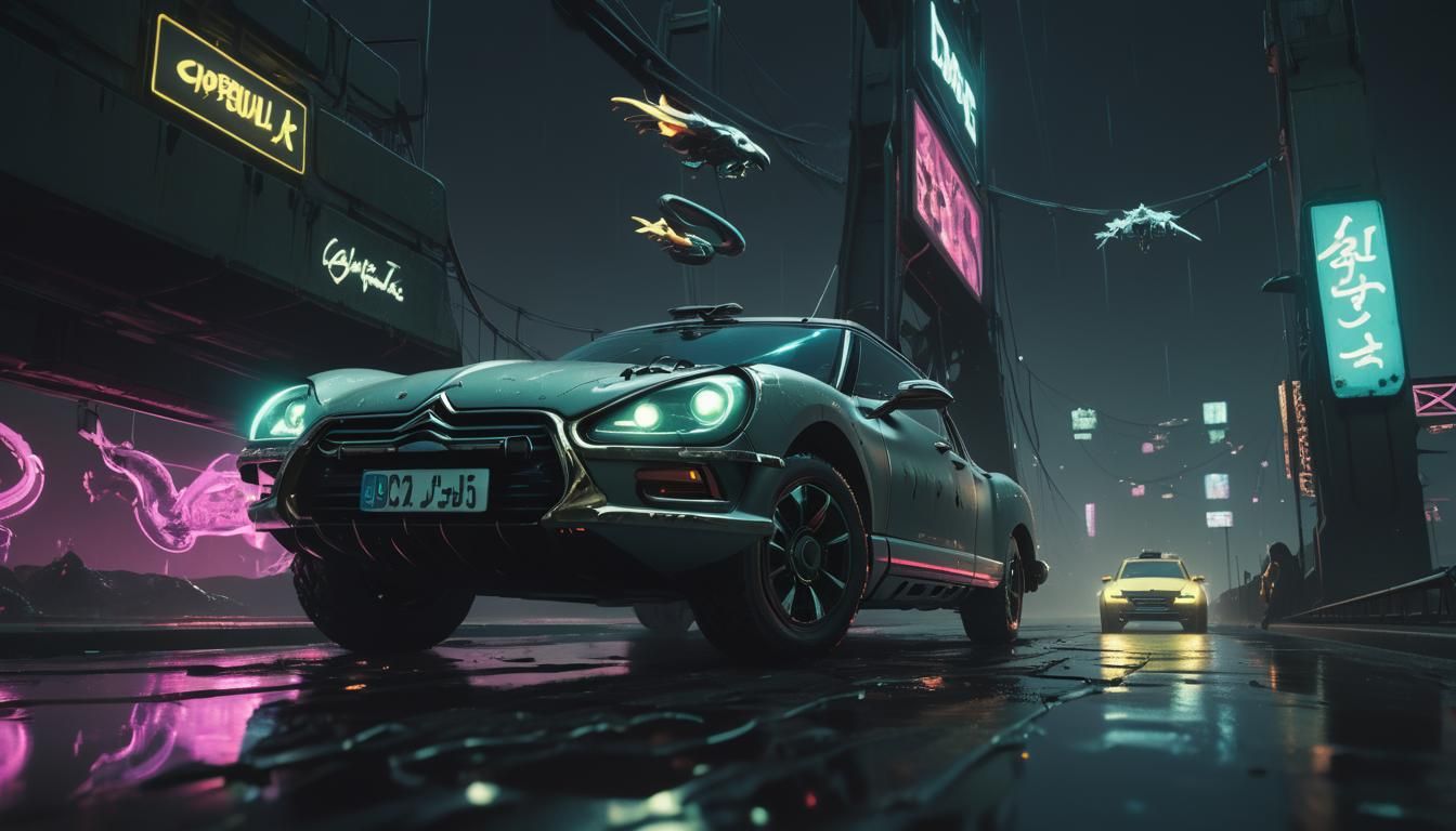 Vaporwave Citroën DS