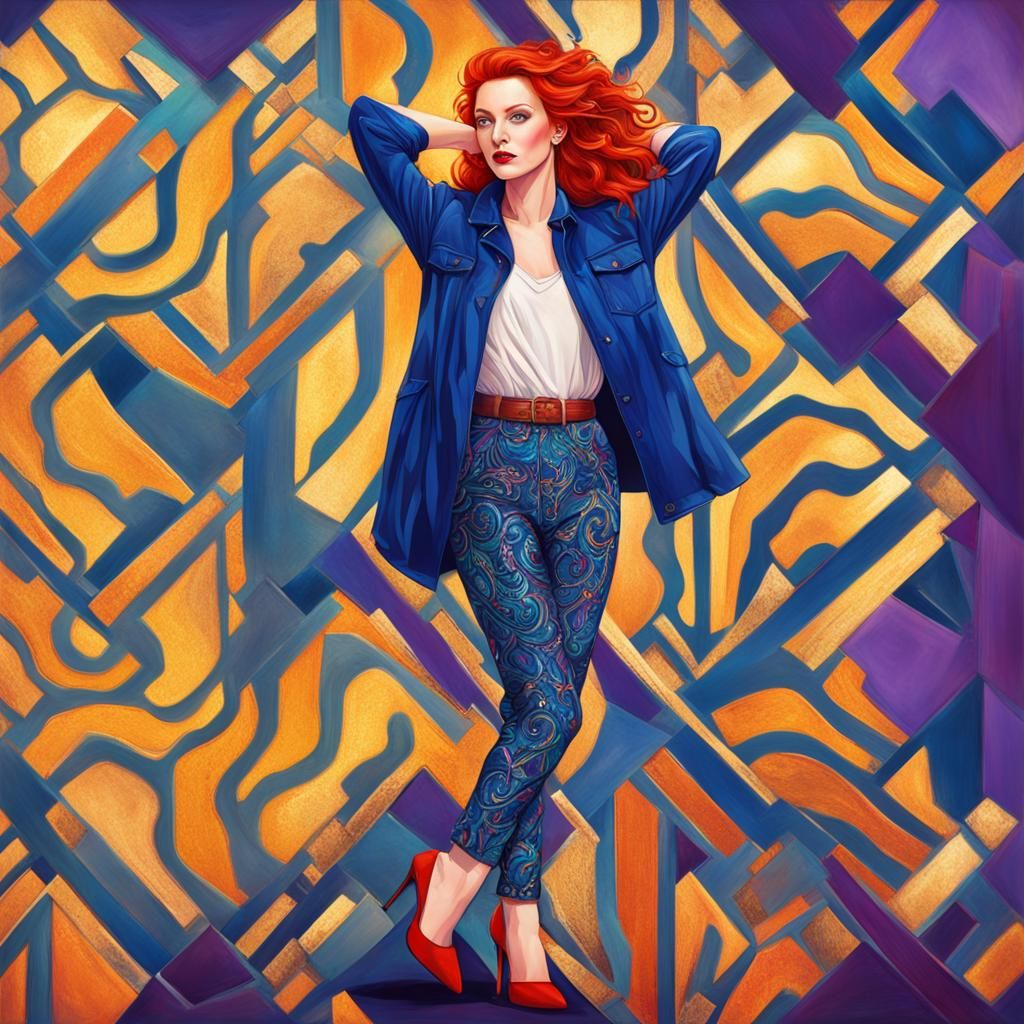 Redhead Portrait in Splash Art Style