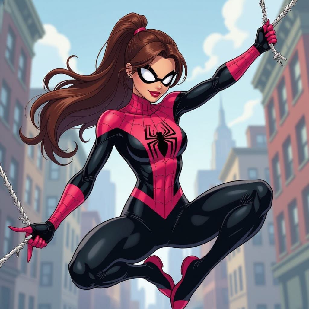 Spider-Girl Swings Through New York, Comic Book Art
