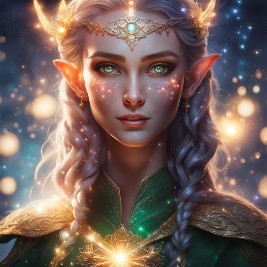 Beautiful Elf Woman in Fantastical Scenery