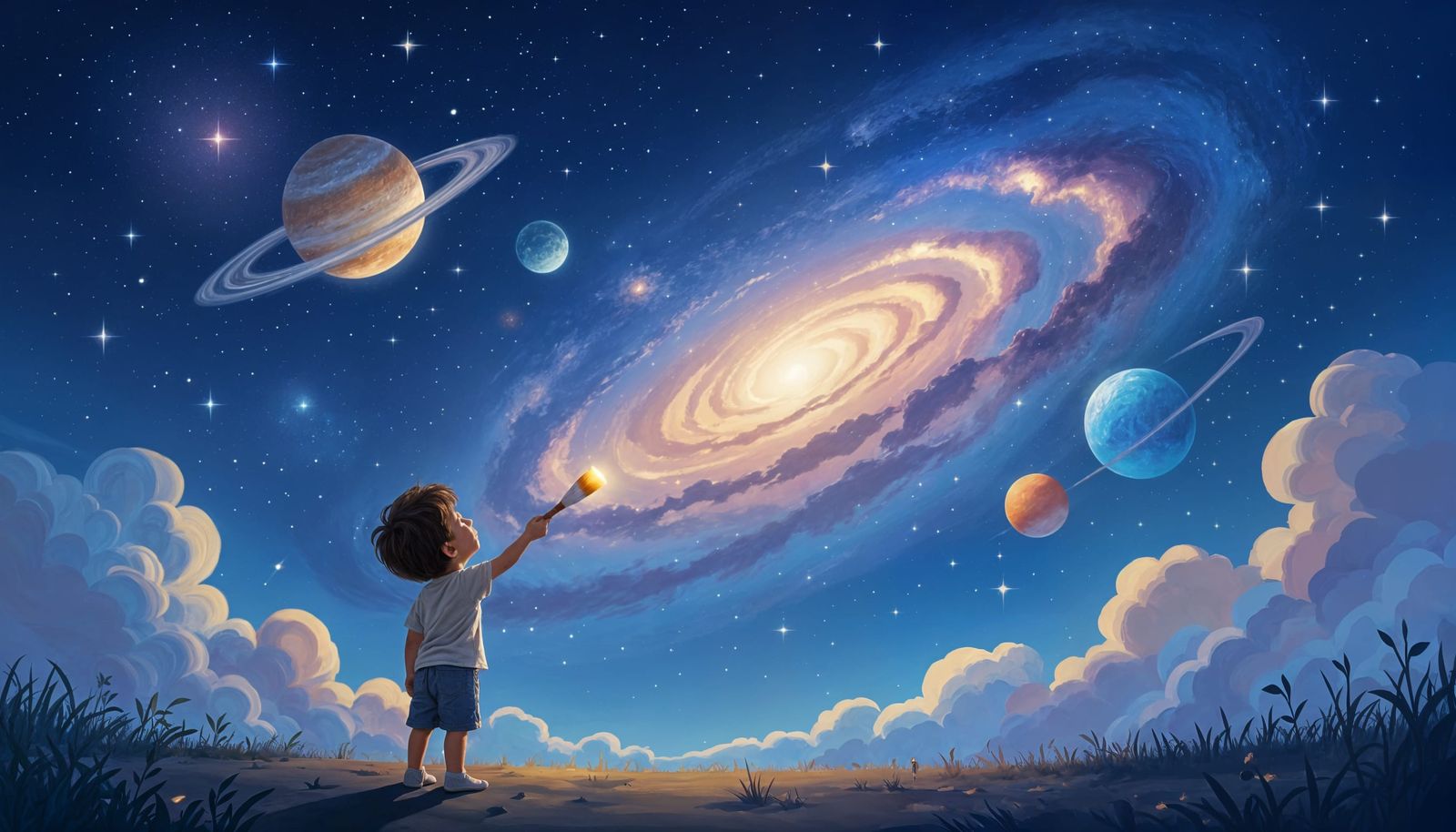 Child Paints the Universe, Creating Stars and Galaxies
