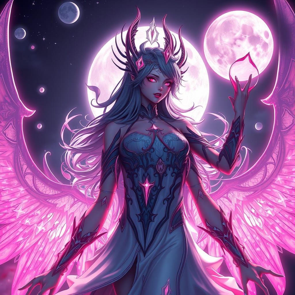 Ethereal Moon Goddess in Anger
