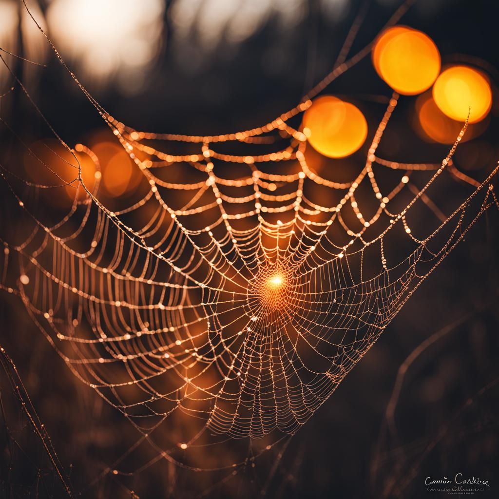 Flaming Cobwebs Art in Fantasy Style