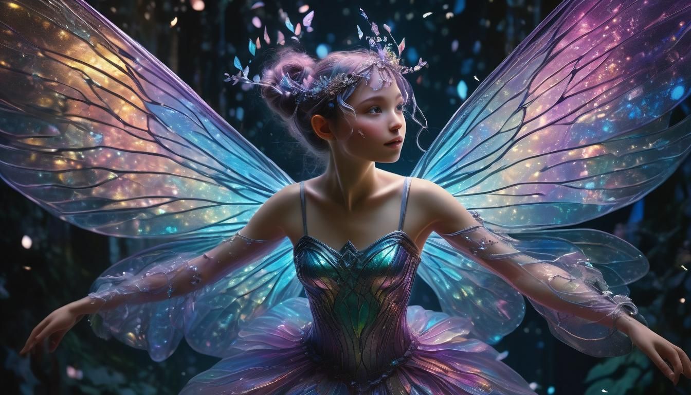 Diaphanous Fairy with Delicate Wings: Comic Book Art