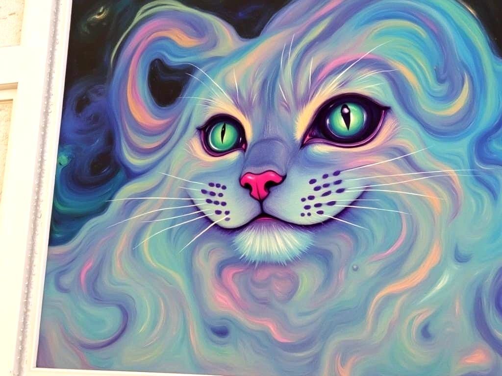 Psychedelic Auroracore Portrait in Alphonse Mucha Style