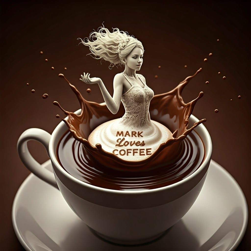 Coffee Cup Woman: A Whimsical Milk Foam Creation