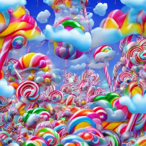 Whimsical Sky Clock with Flamingos in Candy Art