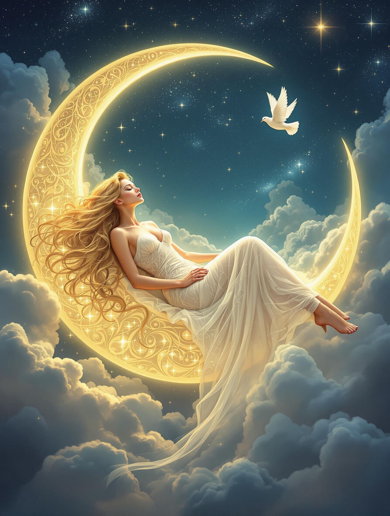 Ethereal Goddess of the Moonlit Night