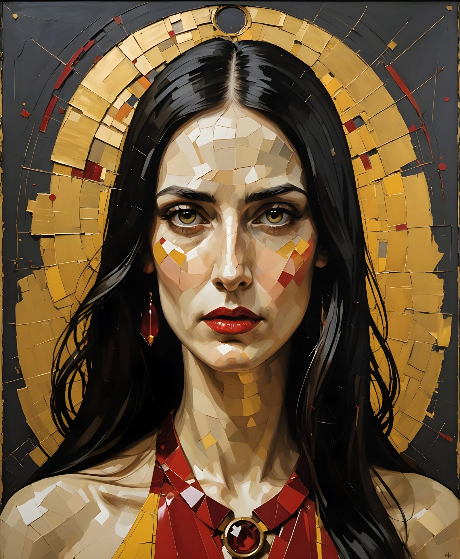 Ethereal Modernist Goddess in Monochrome Splendor