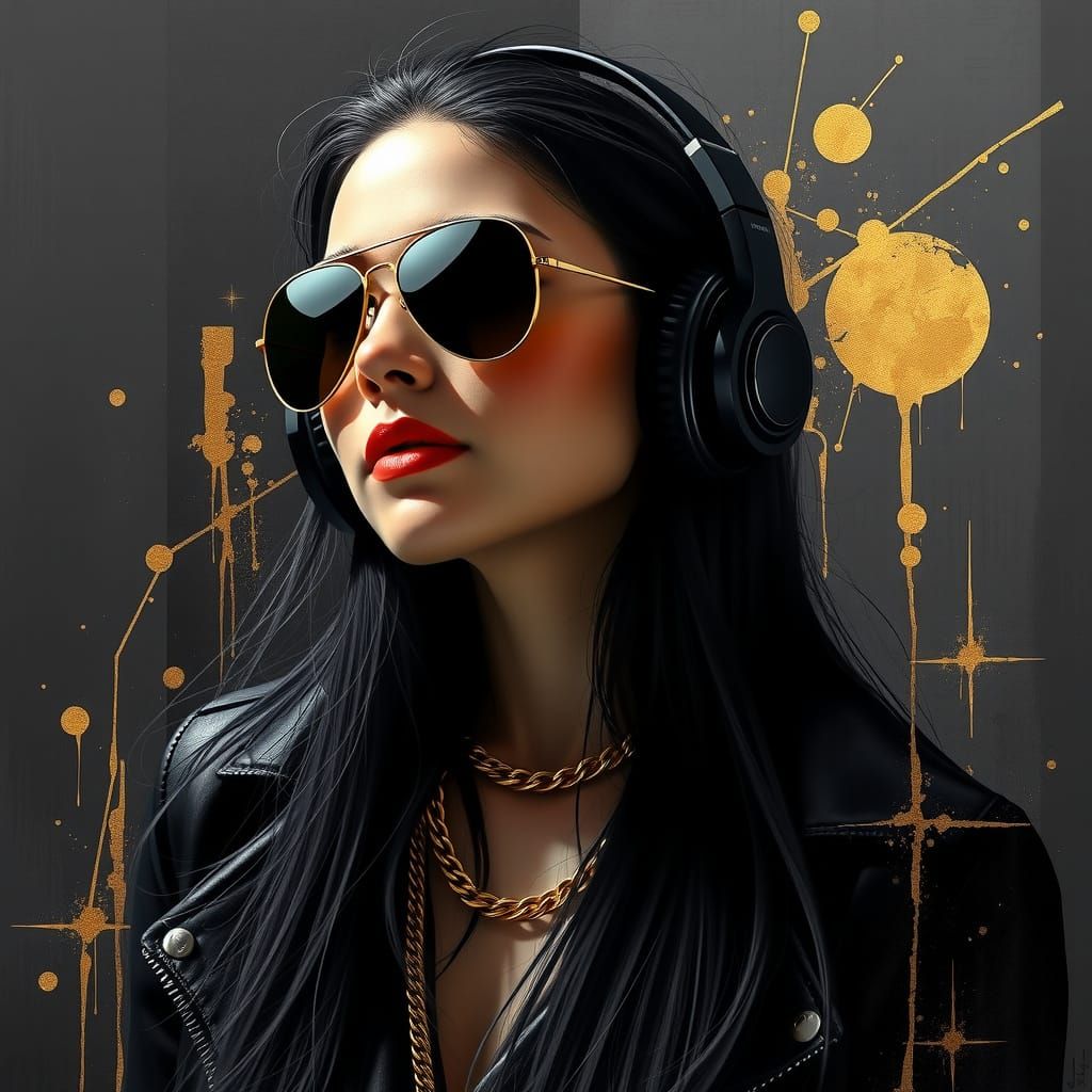 Confident Woman in Golden Hues