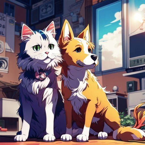 AI Image of Cat and Dog