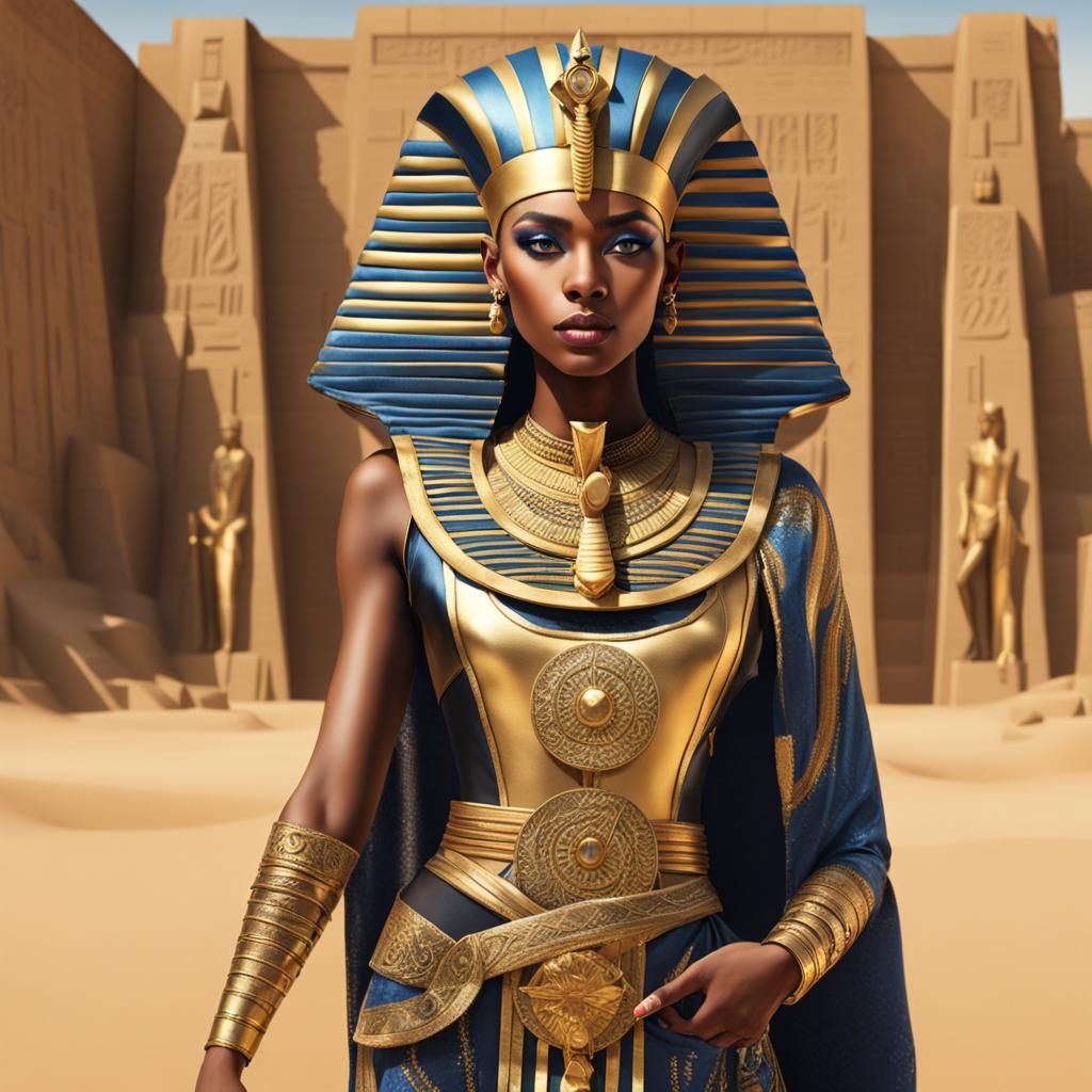 Mysterious Beauty: Pharaoh Queen Portrait