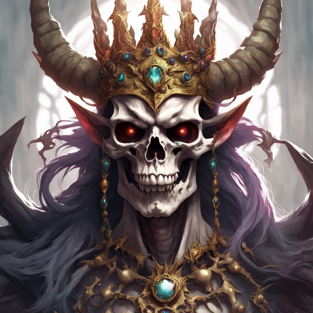 Skeletal Demon Ruler in Triadic Colors