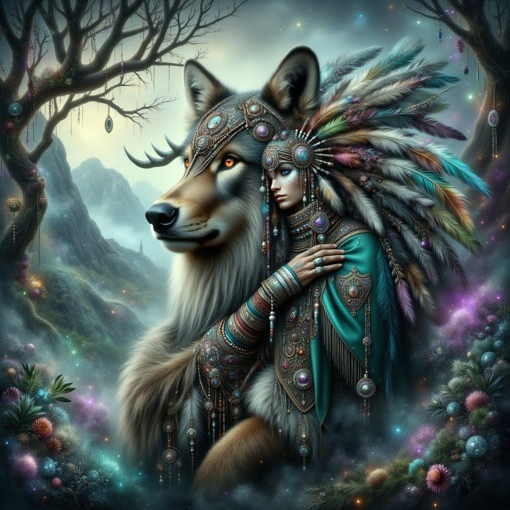 Scottish Highlander in Misty Highland Landscape