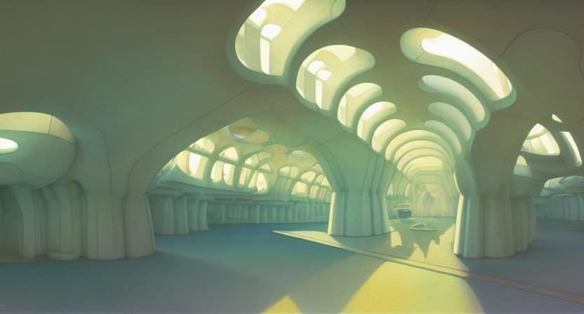 Pastel Underground City Inspired by Visionary Artists
