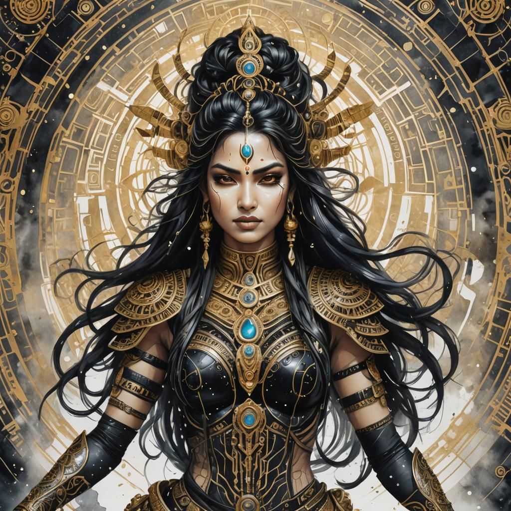 Futuristic Warrior Woman: 3D Render in Cyberpunk Style