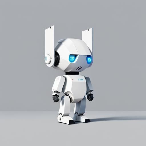 Minimalist Robot in Empty Space: Digital Art