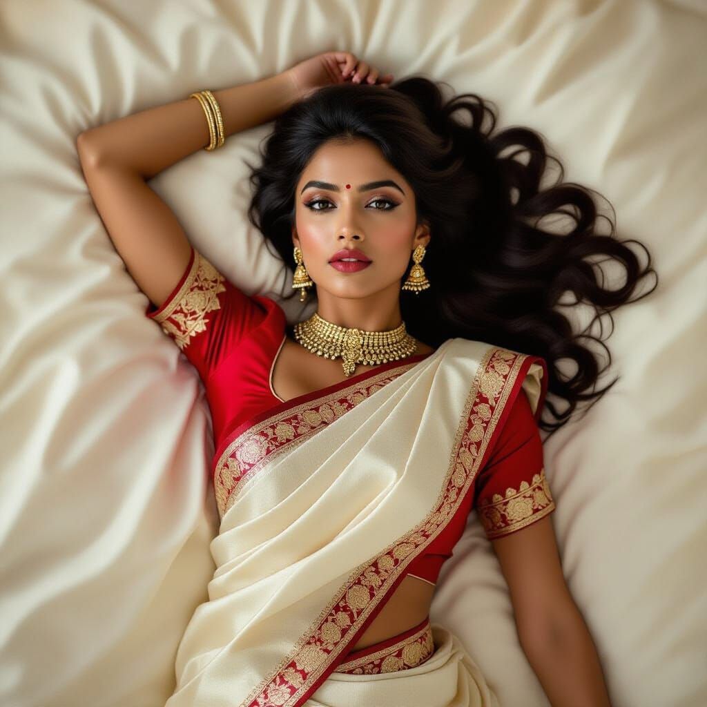 Indian Model in Saree: Fashion Portrait