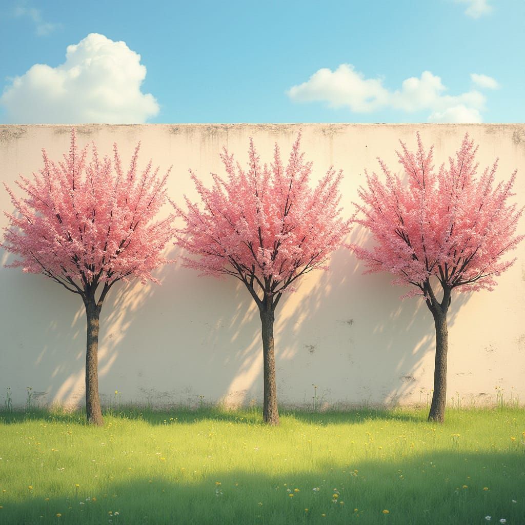 Serene Peach Blossoms in Impressionist Style