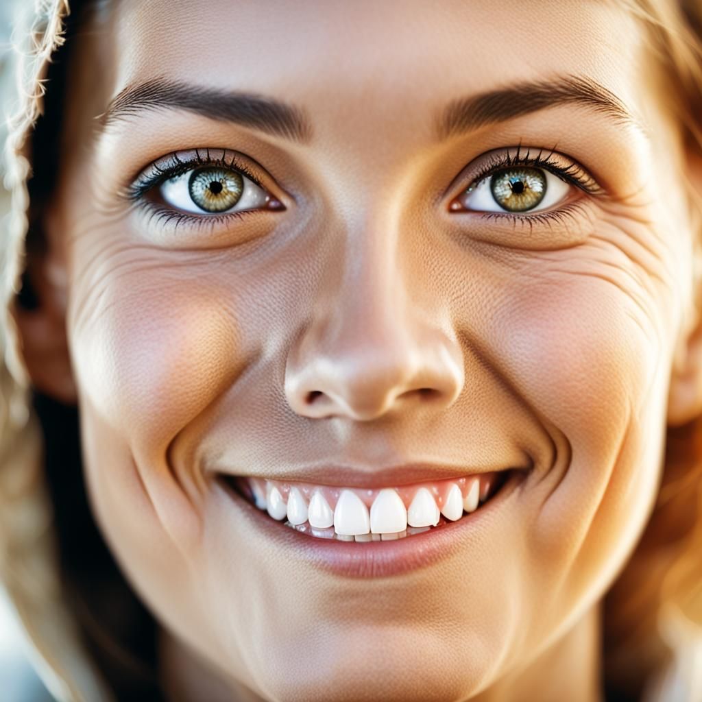 Smiling Woman Portrait with Shallow Depth of Field