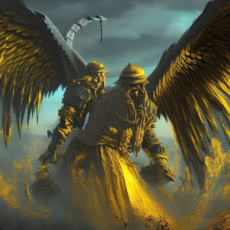 Angel of Death in Abstract Splash Art Style