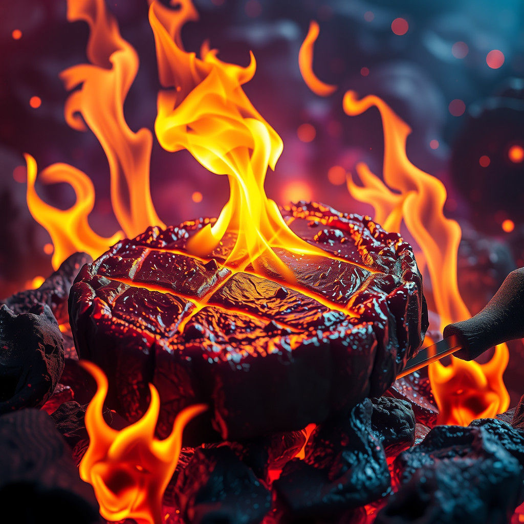 Fiery Steak in a Dark Fantasy Realm
