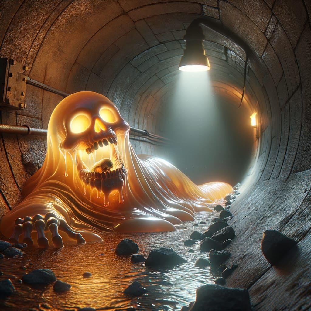 Hyperrealistic Sewer Monster in Torchlight