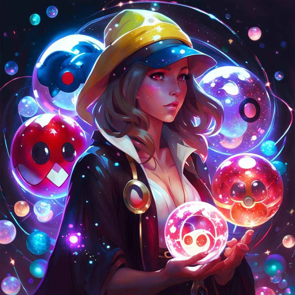 Enchanting Pokemon Wizard in a Glittering Scene