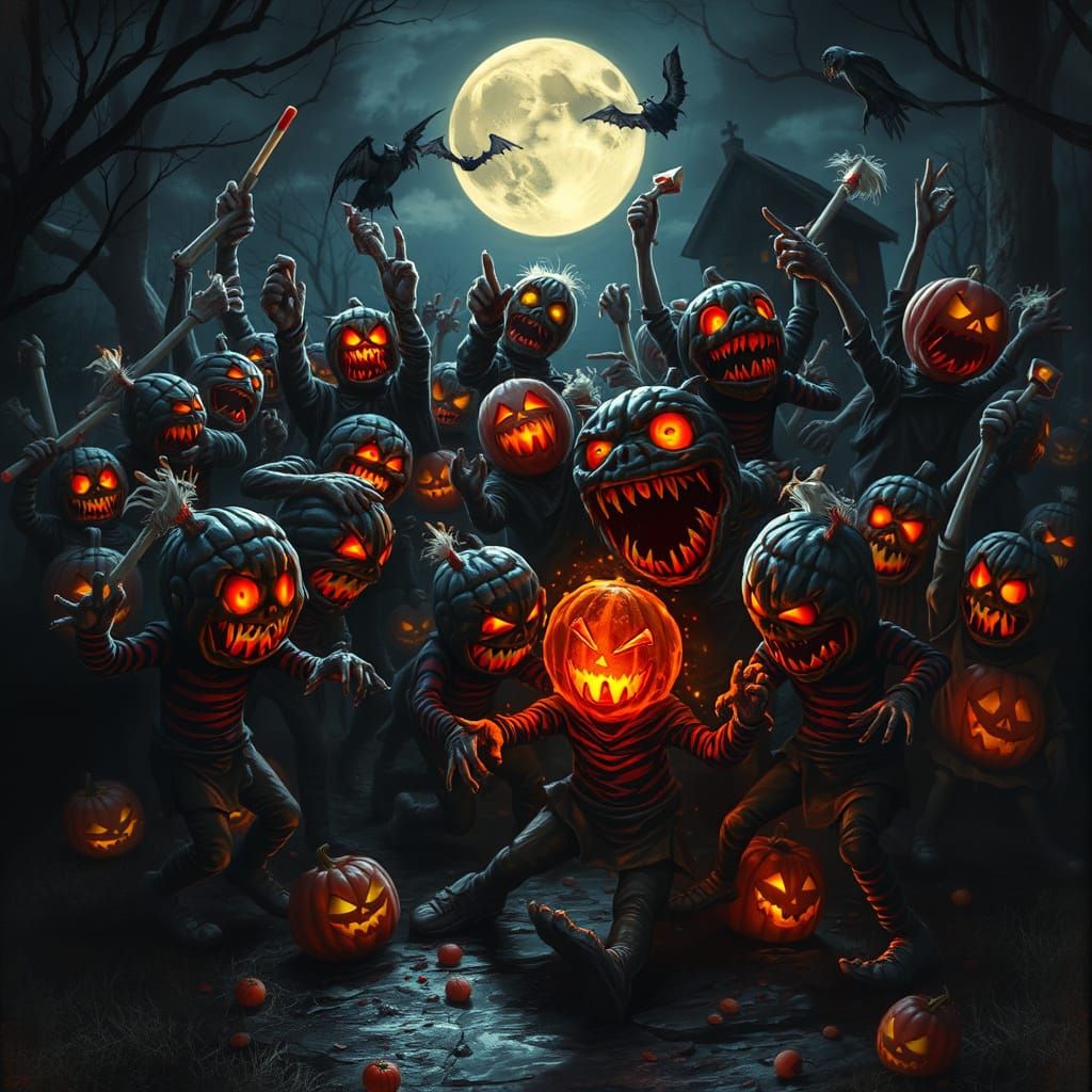 Animated Candy Horde Attacks Halloween Trick-or-Treaters