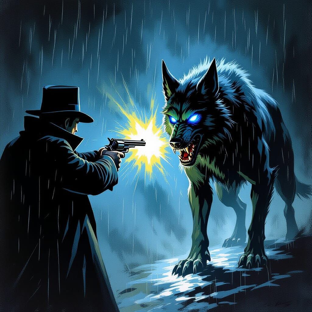 Sherlock Holmes Confronts Glowing Hound of the Baskervilles