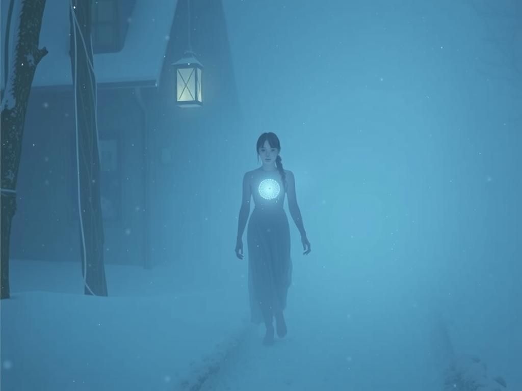 Ethereal Portrait of Yuki Onna in Blizzard