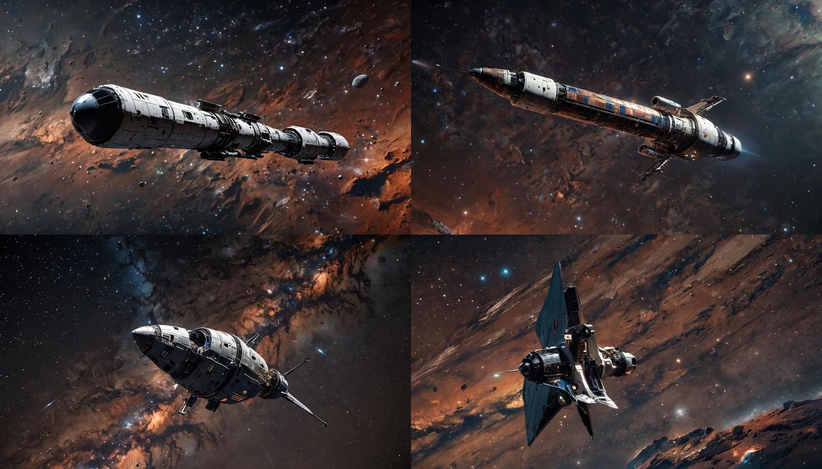 Interstellar Spaceship Orbiting Mars in Hyper-Realistic Deta...