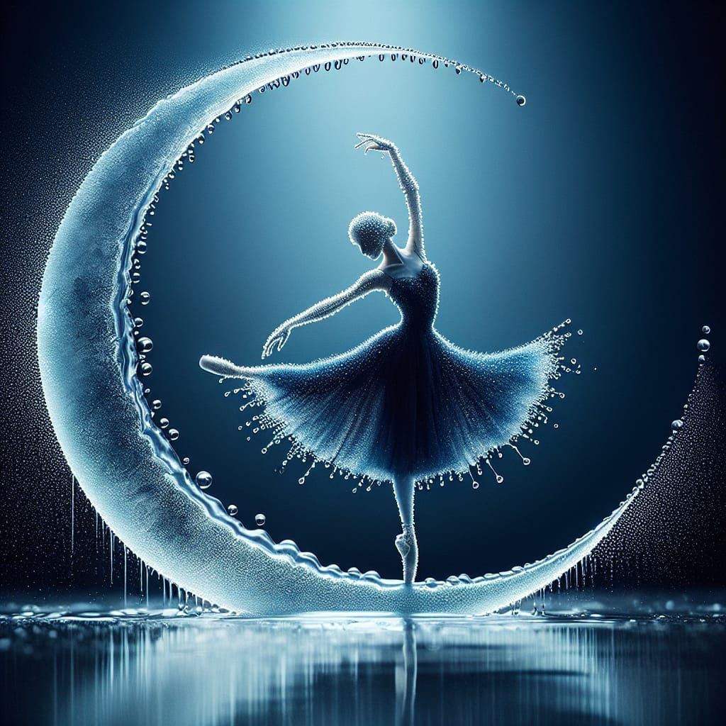 Dew Ballerina Dancing on Moon Arch