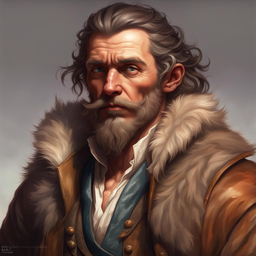 1700s Fur Tanner Portrait in Artgerm Style